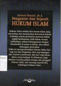 Image of PENGANTAR DAN SEJARAH HUKUM ISLAM
